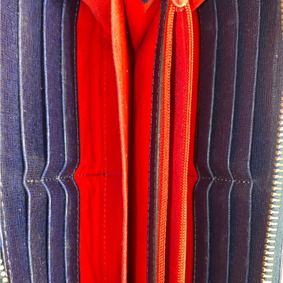 Navy blue satchel style Dooney and Bourke dome shaped purse with wallet - Picture 2 of 3